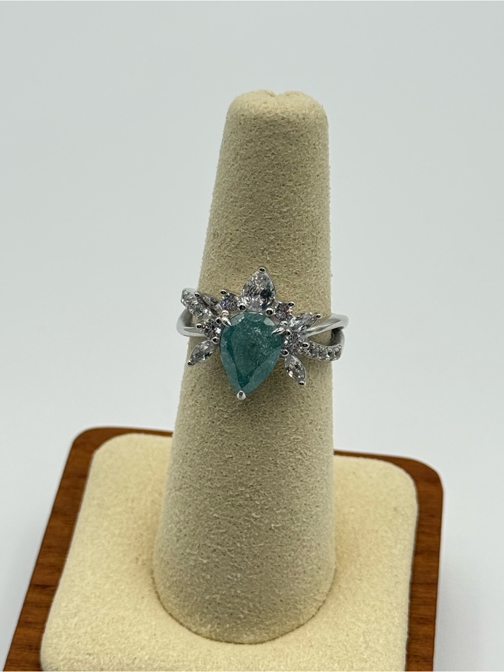 Bomb Party "The Sterling Club" LB Turquoise Ice Crystal .925 Solid SS Size 6 - Picture 4 of 8